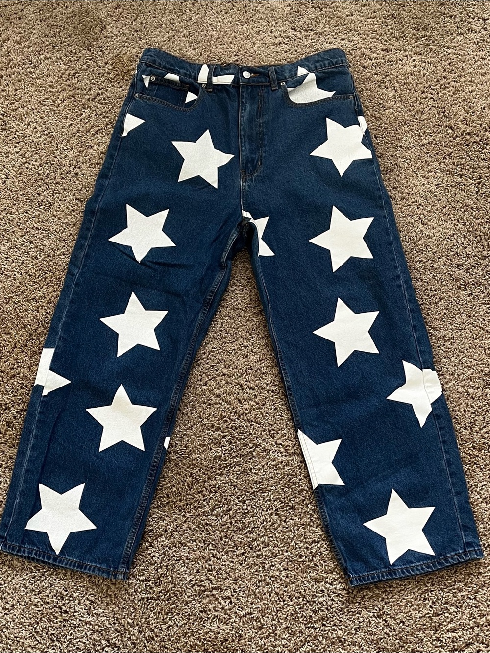 BDG Navy Relaxed Jeans with White Star